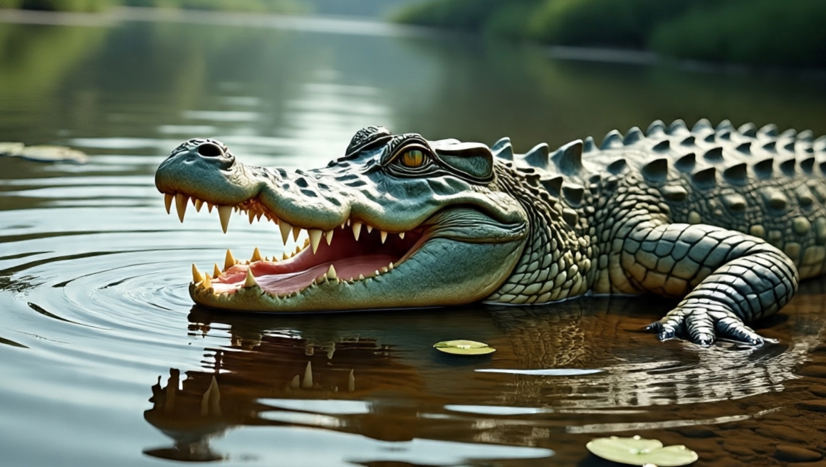 Penangkaran Dan Konservasi Minim, Buaya Liar Tampak Jinak, Tak Takut Manusia, Warga Saksikan Reptil Santai Menikmati Makanan