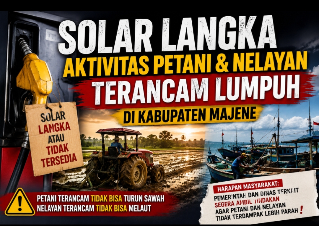 Kelangkaan Solar Ancam Aktivitas Petani dan Nelayan di Majene.